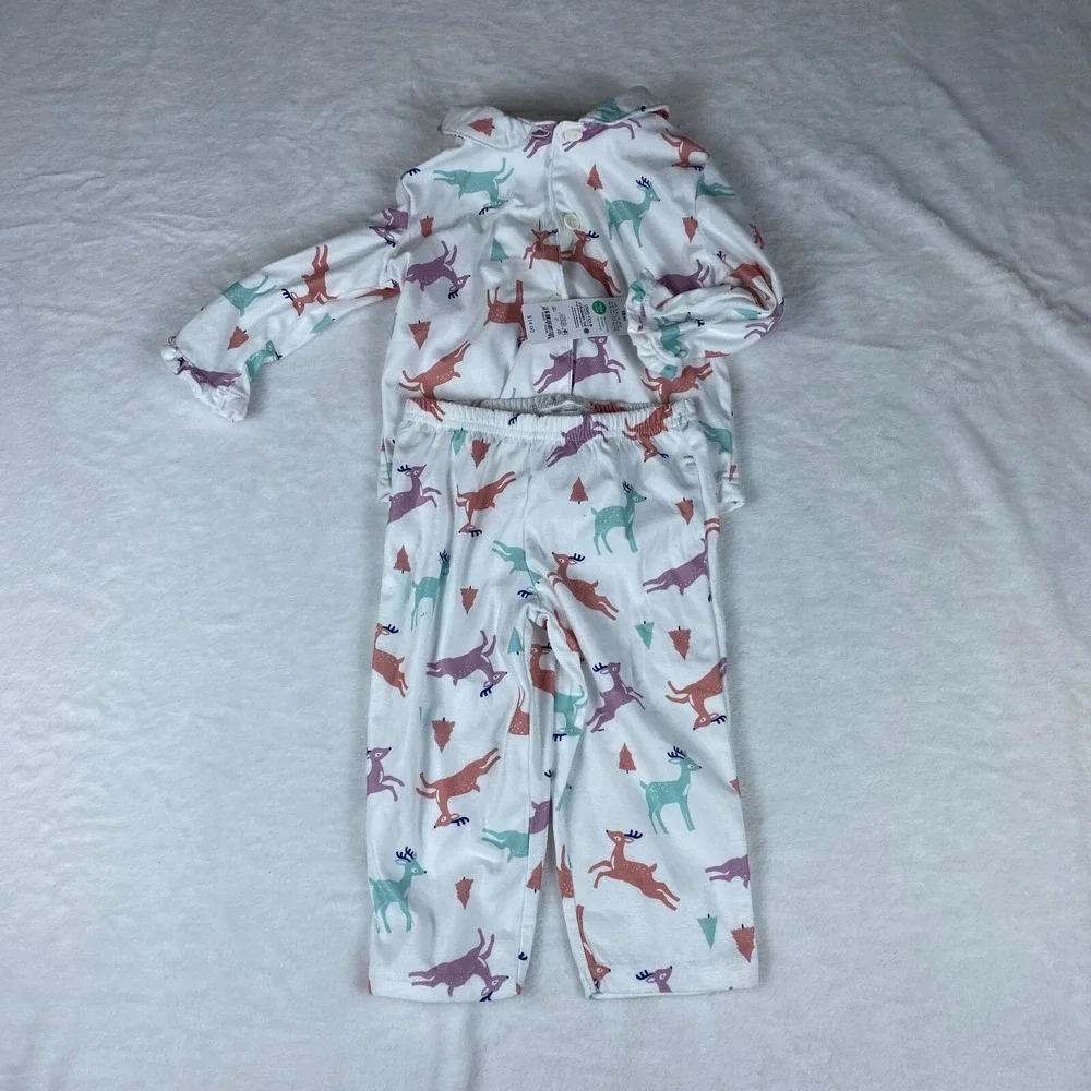Carter's Just One You 2pc Pajama Set Toddler Girls 18M White Reindeer‎ ATYD4229